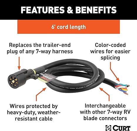 Curt 7 Way Wiring Harness 56601
