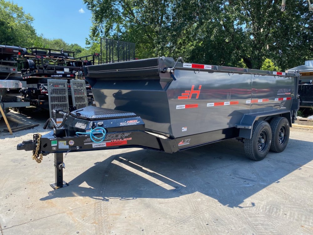 2027 Horizon LZ7 7x14 14K Dump Trailer - 42" Sides, 8" I-Beam, Barn/Spread Gate, Scissor Hoist