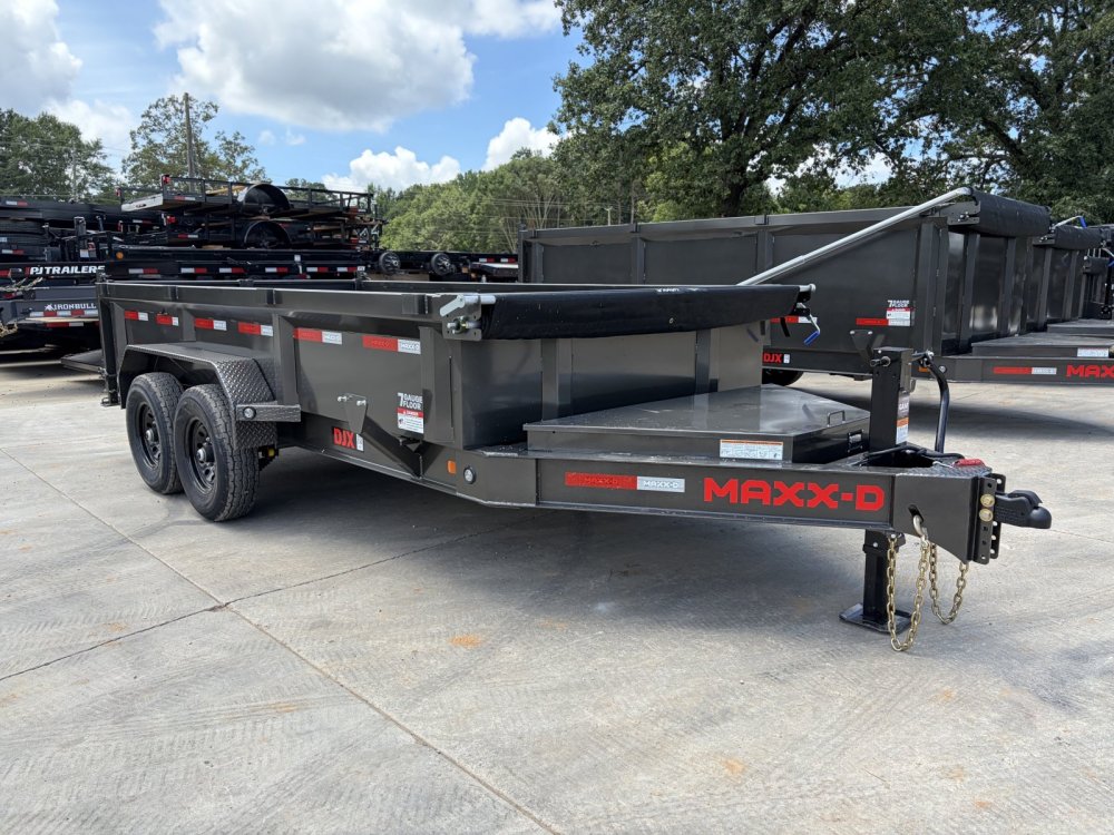2027 MAXX-D DJB 83" 14K HD I-Beam Dump Trailer - 2' Sides, 7-Gauge Floor, Tarp & Wireless Remote