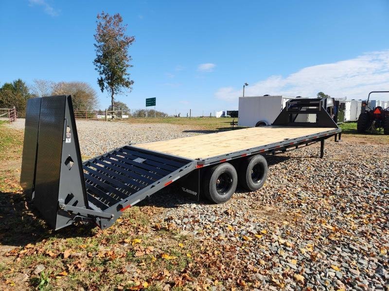2025 Lamar 102x25 20k Gooseneck Deckover W/ Rhino Ramps, Winch Plate, Torque Tube and Under-Frame Br