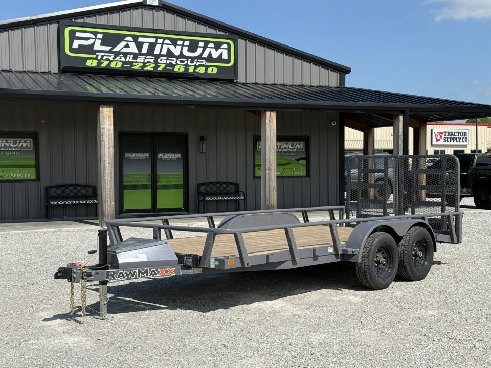 2026 RawMaxx UTX 83X16 W/TOOLBOX AND 4' HD FOLDING SPLIT GATE 10K GVWR Utility Trailer