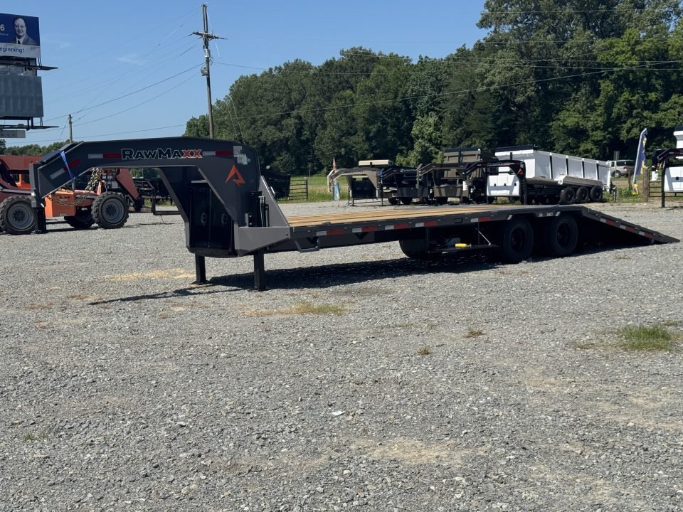 2026 RawMaxx 102X32 HTX Flatbed Trailer W/10 K AXLES, 10 PLY TIRES, 11' HYDRO DOVE TAIL, SOLAR PANEL