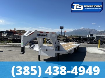 8.5x32 Diamond C FMAX-HDT 212 Gooseneck Hydraulic Dovetail Equipment Trailer - 25.9K GVWR - Hydraulic Jack(s)