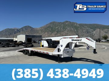 8.5x32 Diamond C FMAX-HDT 212 Gooseneck Hydraulic Dovetail Equipment Trailer - 25.9K GVWR - Hydraulic Jack(s)