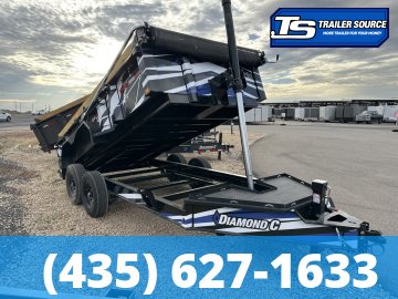 7x14 Diamond C LPT 207 Dump Trailer - 24" Sides - 15.5K GVWR 14 Ply Tires, Board Brackets, Custom Graphics, Long Arm Tarp