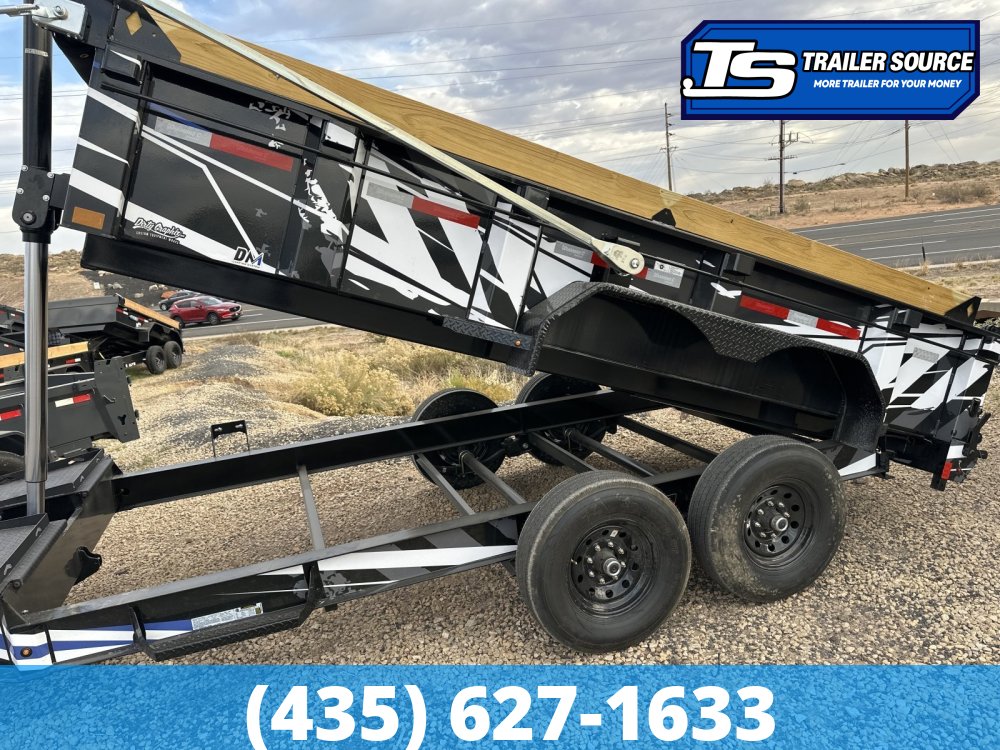 7x14 Diamond C LPT 207 Dump Trailer - 24" Sides - 15.5K GVWR 14 Ply Tires, Board Brackets, Custom Graphics, Long Arm Tarp