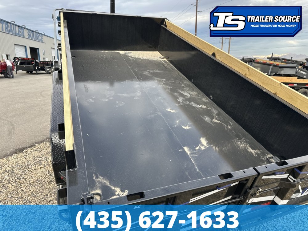 7x14 Diamond C LPT 207 Dump Trailer - 24" Sides - 15.5K GVWR 14 Ply Tires, Board Brackets, Custom Graphics, Long Arm Tarp