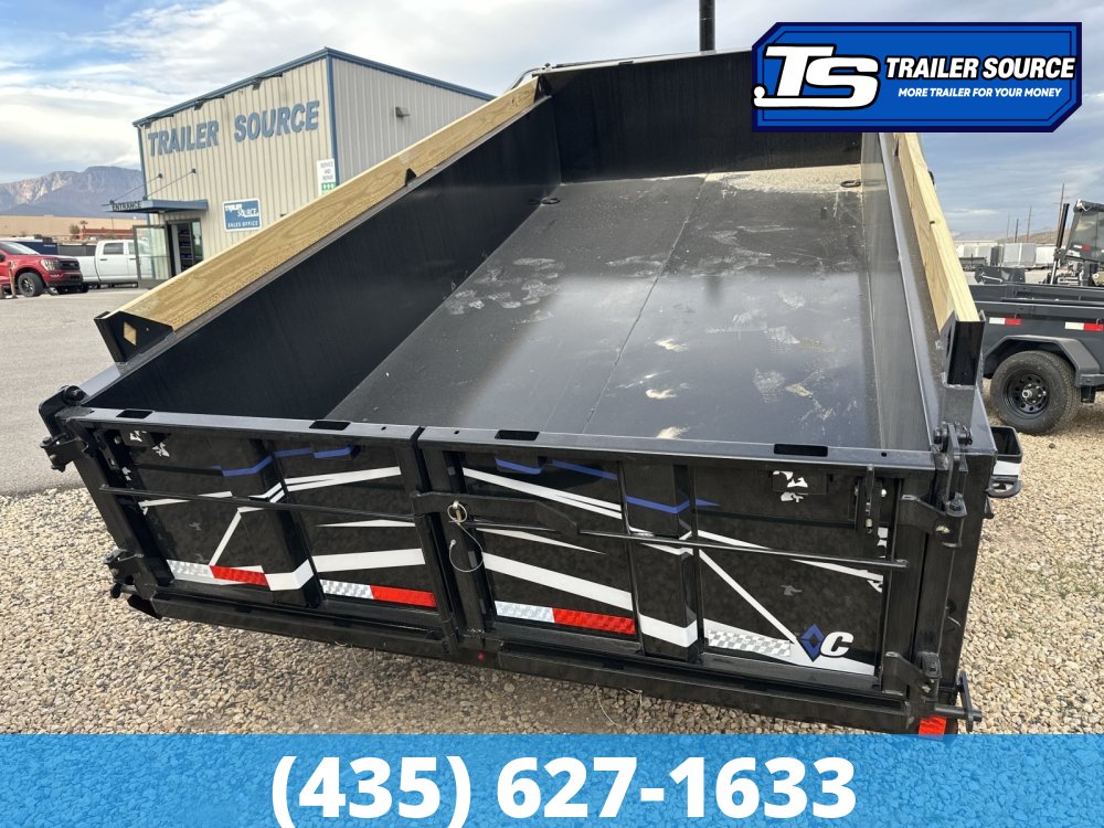 7x14 Diamond C LPT 207 Dump Trailer - 24" Sides - 15.5K GVWR 14 Ply Tires, Board Brackets, Custom Graphics, Long Arm Tarp