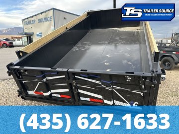 7x14 Diamond C LPT 207 Dump Trailer - 24" Sides - 15.5K GVWR 14 Ply Tires, Board Brackets, Custom Graphics, Long Arm Tarp