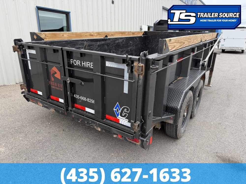 7x14 Diamond C LPT-GN 207 Gooseneck Dump Trailer - 32" Sides - 15.5K GVWR - 14 Ply Tires, Board Brackets, Long Arm Tarp