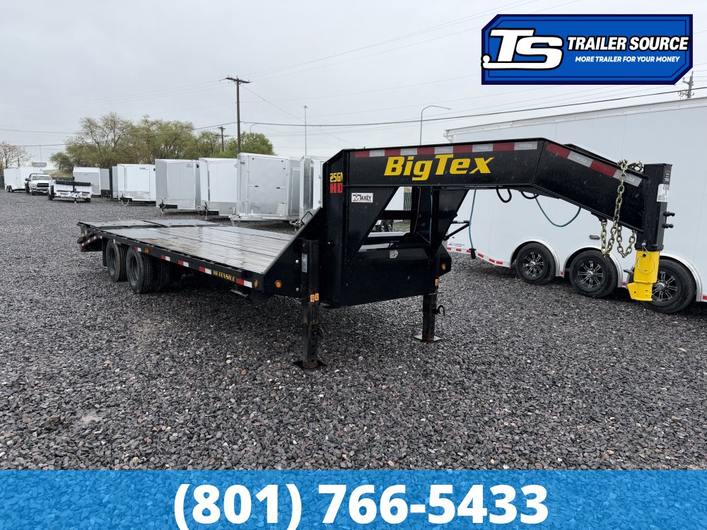 8.5x25 Big Tex Gooseneck Equipment Trailer - 25.9K GVWR - HDSS (Hutch) Suspension, Mega Ramps