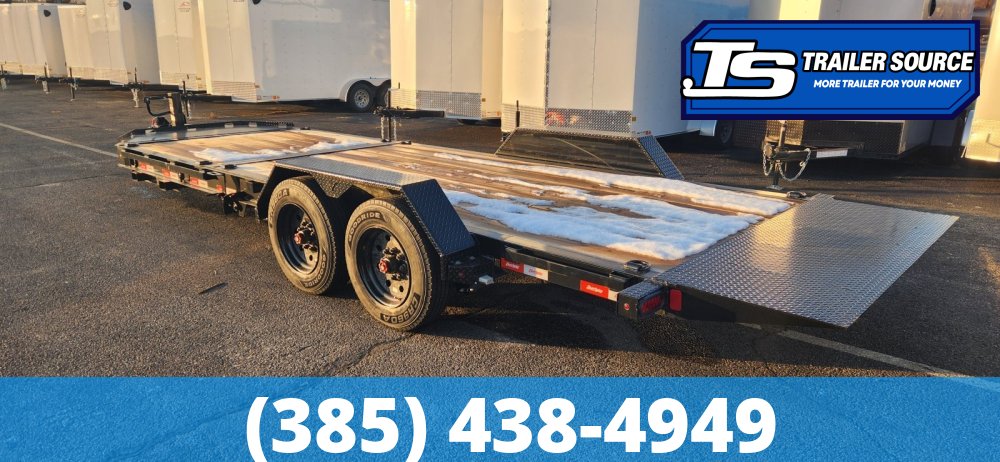 7x22 Liberty LT Tilt Trailer - 17.5K GVWR - 18 Ply Tire Upgrade, Fork Holders
