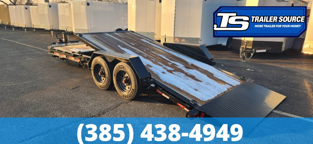 7x22 Liberty LT Tilt Trailer - 17.5K GVWR - 18 Ply Tire Upgrade, Fork Holders