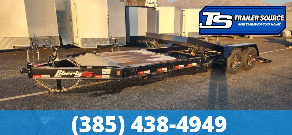 7x22 Liberty LT Tilt Trailer - 17.5K GVWR - 18 Ply Tire Upgrade, Fork Holders