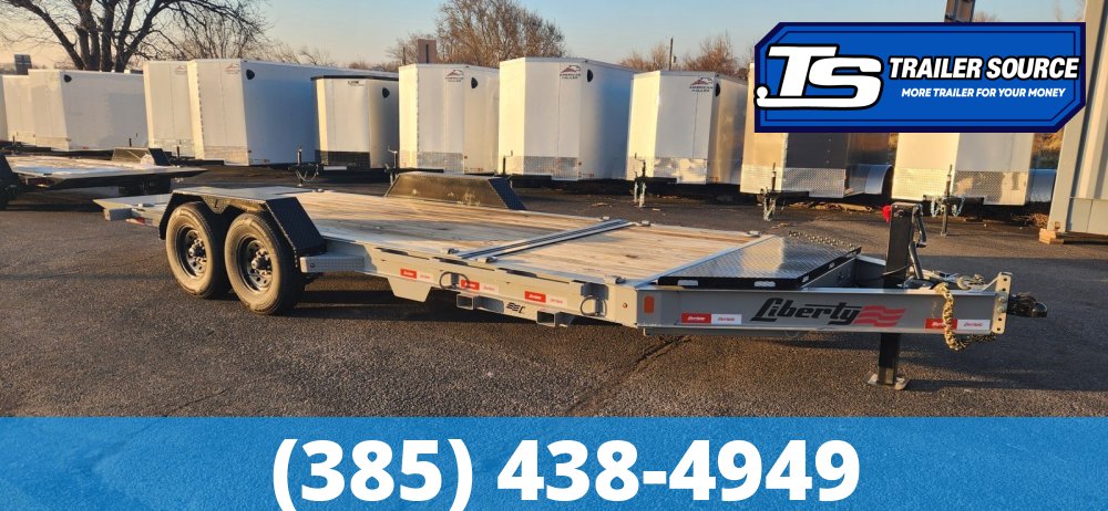 7x20 Liberty LT Tilt Trailer - 15.4K GVWR - Fork Holders