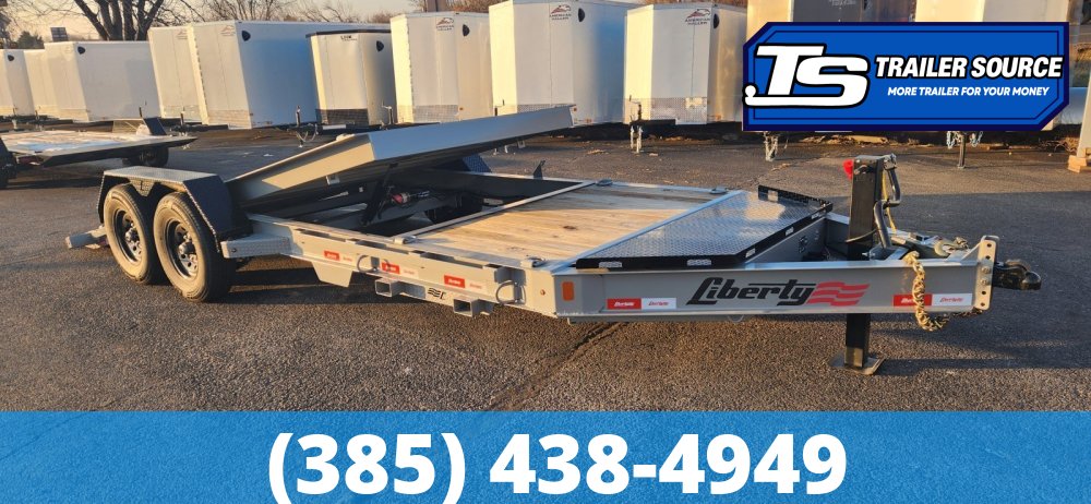 7x20 Liberty LT Tilt Trailer - 15.4K GVWR - Fork Holders