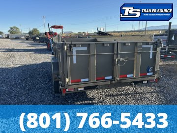 7x14 Diamond C LPT 207 Dump Trailer - 32" Sides - 15.5K GVWR - 14 Ply Tires, Board Brackets, Hydraulic Jack(s), Long Arm Tarp