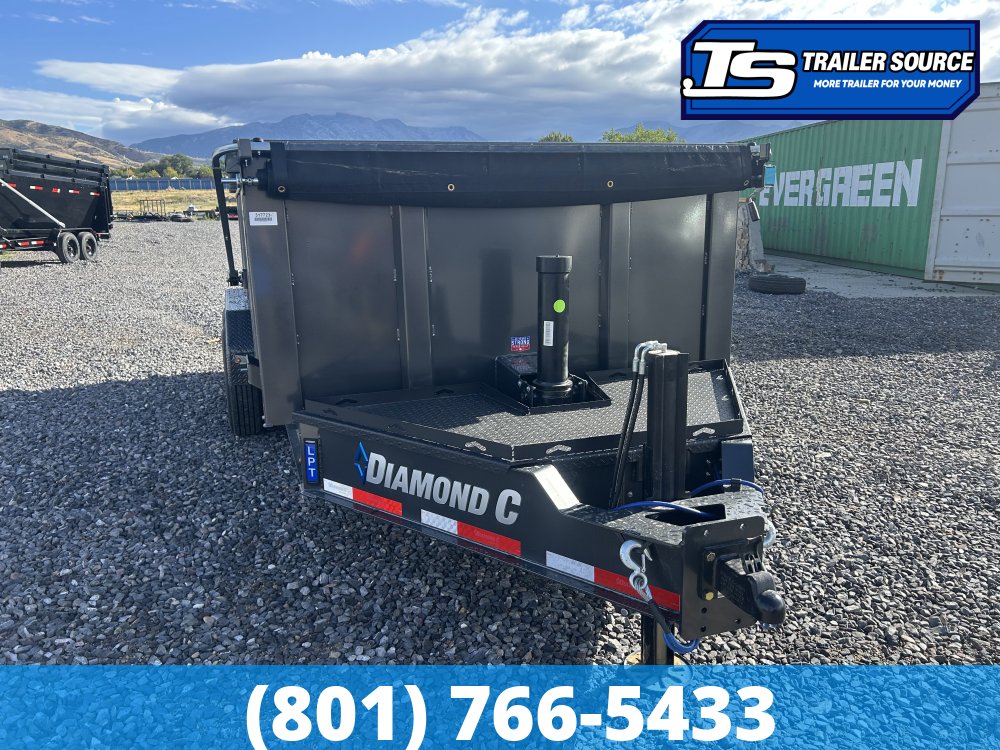 7'x14' Diamond C LPT 208 Dump Trailer - 44" Sides - 18K GVWR - 18 Ply Tires, Battery, Hydraulic Jack(s)