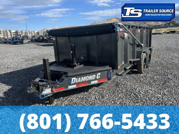 7'x14' Diamond C LPT 208 Dump Trailer - 44" Sides - 18K GVWR - 18 Ply Tires, Battery, Hydraulic Jack(s)