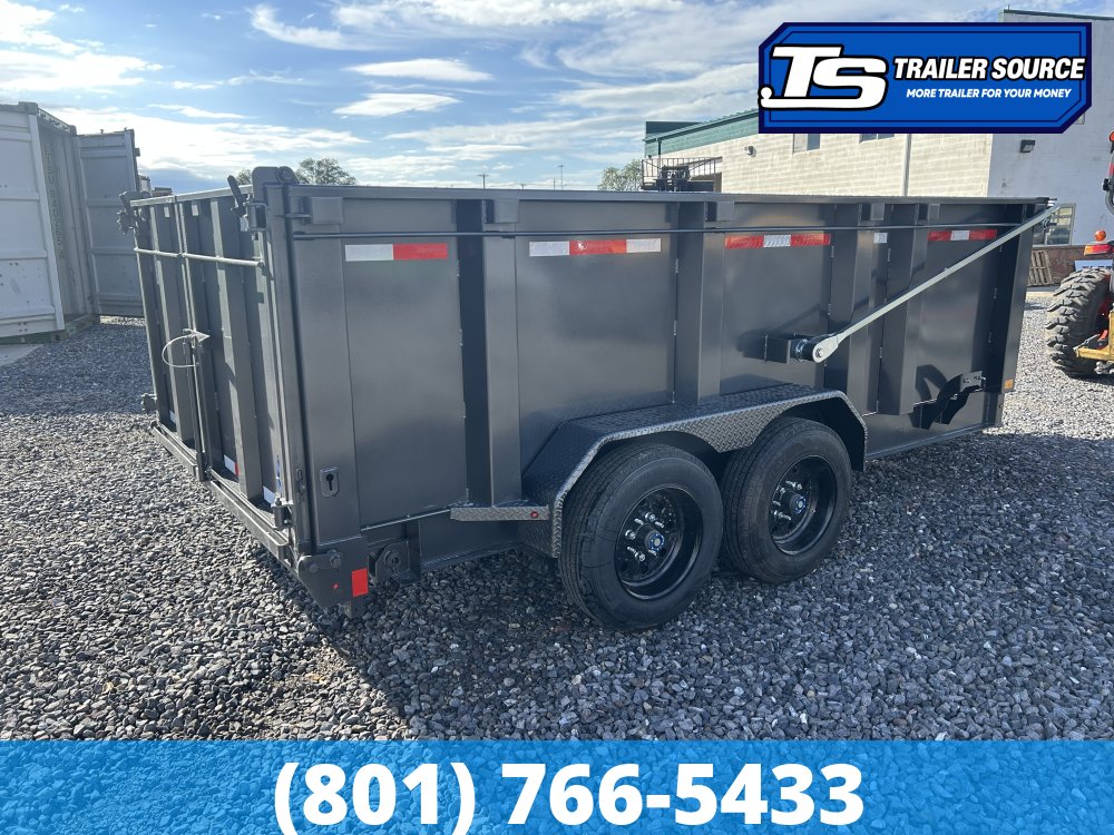 7'x14' Diamond C LPT 208 Dump Trailer - 44" Sides - 18K GVWR - 18 Ply Tires, Battery, Hydraulic Jack(s)