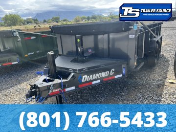 7'x14' Diamond C LPT 207 Dump Trailer - 32" Sides - 15.5K GVWR - 14 Ply Tires, Long Arm Tarp