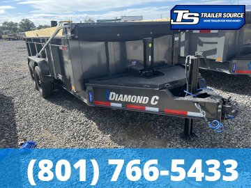 7'x14' Diamond C LPT 207 Dump Trailer - 32" Sides - 15.5K GVWR - 14 Ply Tires, Long Arm Tarp