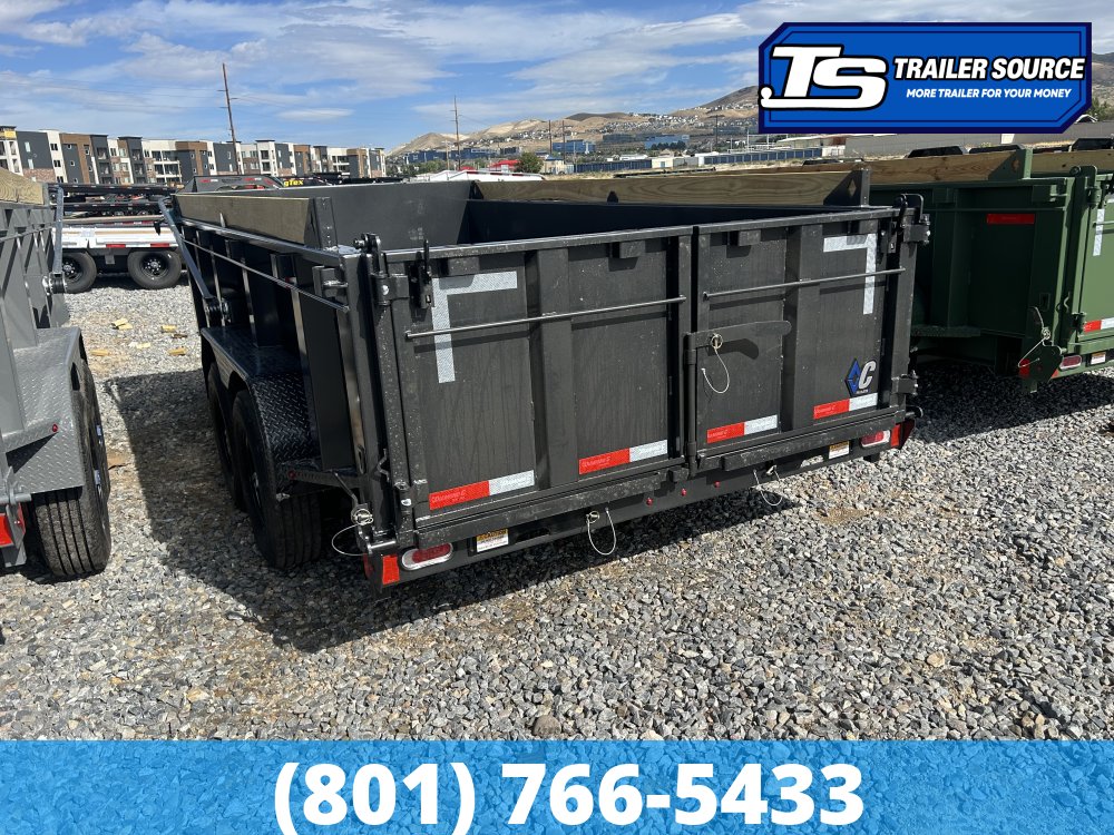 7'x14' Diamond C LPT 207 Dump Trailer - 32" Sides - 15.5K GVWR - 14 Ply Tires, Long Arm Tarp