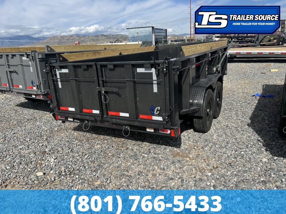 7'x14' Diamond C LPT 207 Dump Trailer - 32" Sides - 15.5K GVWR - 14 Ply Tires, Long Arm Tarp