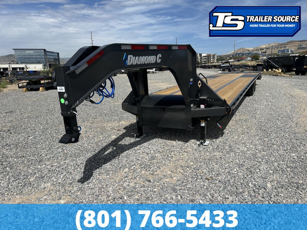 8.5x40 Diamond C FMAX 210 Gooseneck Equipment Trailer - 25K GVWR - 2-Speed Jack, ABS Brakes, Max Ramps